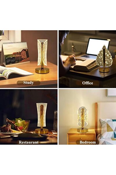 OEM Lampă de Masă LED din Cristal, Control Tactil, Lumină Caldă, Design Modern și Elegant, Iluminare LED cu Consum Redus, Dimensiuni 12 × 10 × 5 cm, Ideală pentru Noptieră, Dormitor, Living sau Birou