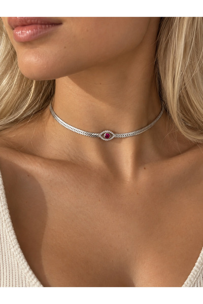 Reda Atelier 925 Ayar Gümüş Nazar Göz Choker Kolye