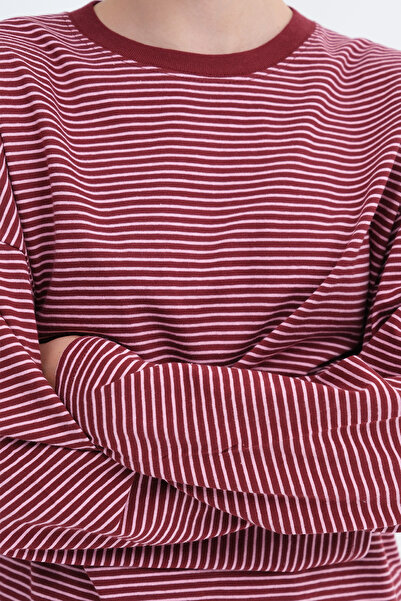 Addax Çizgili Uzun Kollu T-shirt P10752