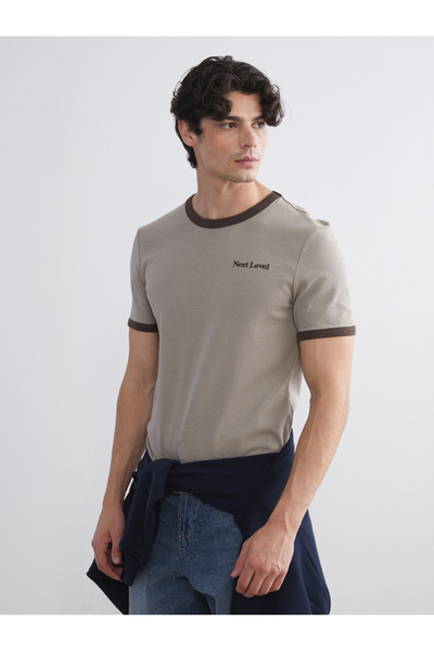 LC Waikiki Tricou bărbătesc din jerseu imprimat cu guler rotund