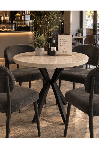 Genel Markalar MUTFAK CAFE BALKON BAHÇE RESTORAN YEMEK MASASI 70X70 METAL AYA...