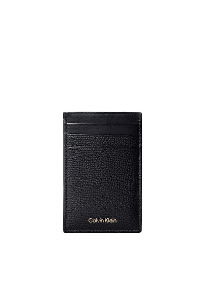 Calvin Klein Premium Leather Cardholder W/ Mo Erkek Kartlık Siyah
