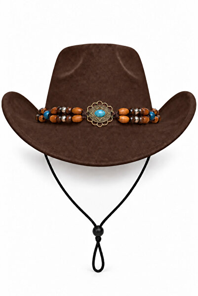 CosmoOutlet Unisex Internally Adjustable Suede-Look Turquoise Stone Beaded Fe...