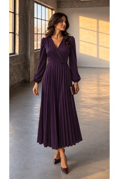 Modafeminen Rochie din crep plisat Mov 582242