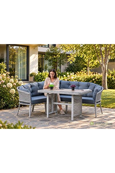 Balconica Rona Rattan Balkon Bahçe Köşe Takımı