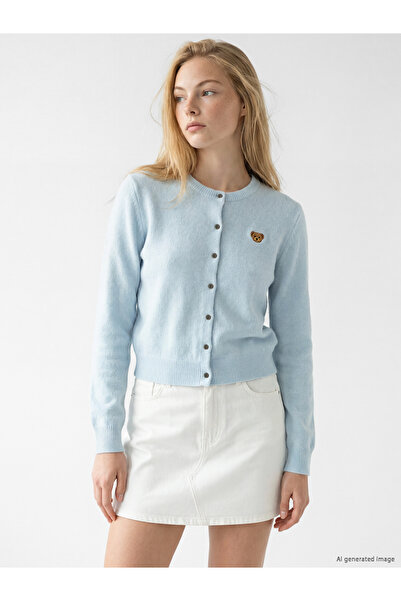 LC Waikiki Crew Neck Embroidered Women's Knitwear Cardigan