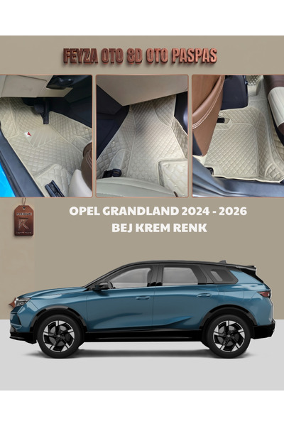 FEYZA OTO OPEL GRANDLAND SERİSİ 2024 - 2026 ARASI 8D PREMİUM KAYMAZ TABAN ARA...
