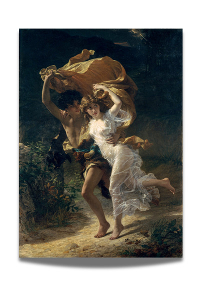 Pierre-Auguste Cot The Storm Fırtına Çerçevesiz Poster, Romantik Klasik Sanat Posteri