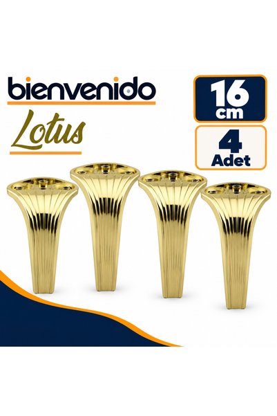 Bienvenido Lotus Lüks Mobilya Kanepe Sehpa Tv Ünitesi Koltuk Ayağı 16 Cm Gold...