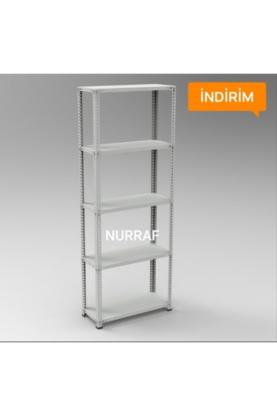 BEYAZ RENK 5 ADET 31*93 CM RAF VE 4 ADET 200 CM AYAK TAKIM ÇELİK RAF 1 KAT 80 KG TAŞIMA KAPASİTESİ