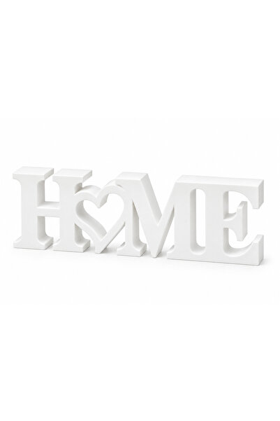 HOME Yazılı Kalpli Dekoratif Masaüstü Süs – 3D Baskı Ev Dekoru