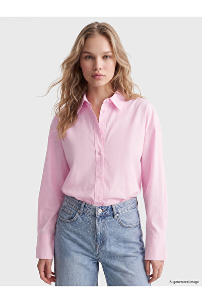 LC Waikiki Γυναικείο πουκάμισο ποπλίνας oversize