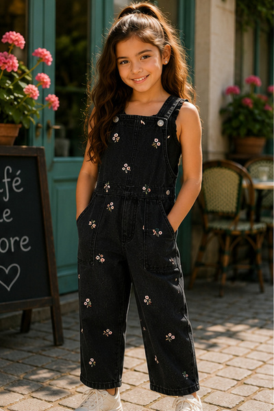 Cortigiani Girls Denim Dungaree