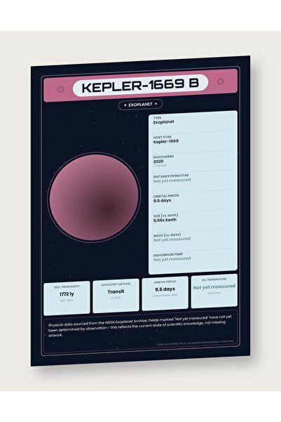 OEM Ινφογραφική Αφίσα Εξωγήινος Πλανήτης Kepler-1669 b, Δεδομένα της NASA, Χα...