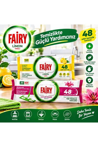 Fairy Fairy Multi-Surface Clean Wipes (Fairy) for Cleaning Surfaces and Floors
