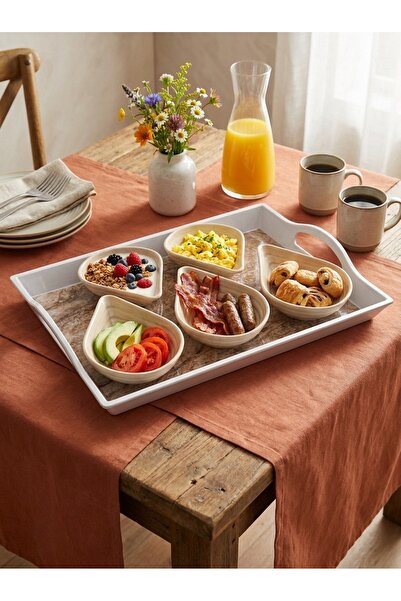 BARITCIOGLU Presentation Tray Breakfast Appetizer Plate Set 6 Pieces