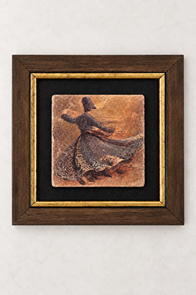 Doğal Taş Mevlana Semazen Tablo 20x20 cm