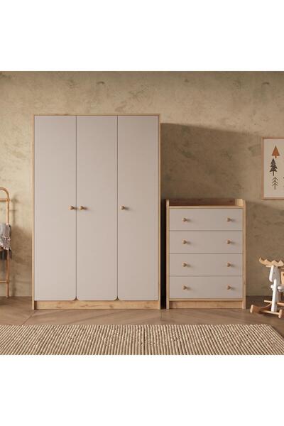 Bimossa TK3120 Daffy Bebek ve Çocuk Odası Seti Sepet-Kumtaşı - Geniş Gardırop...