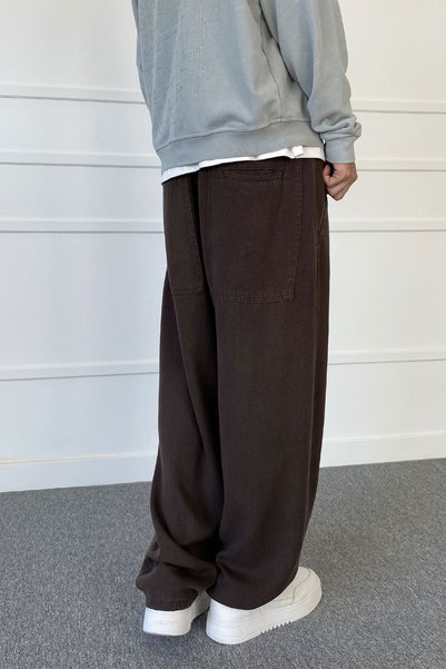 Alışveriş Sokağı Yıkamalı Bağcıklı Baggy Bol Kalıp Jean