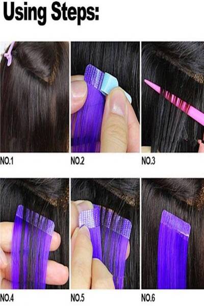 Generic Double Side Hair Tape Blue/White 4x0.8cm