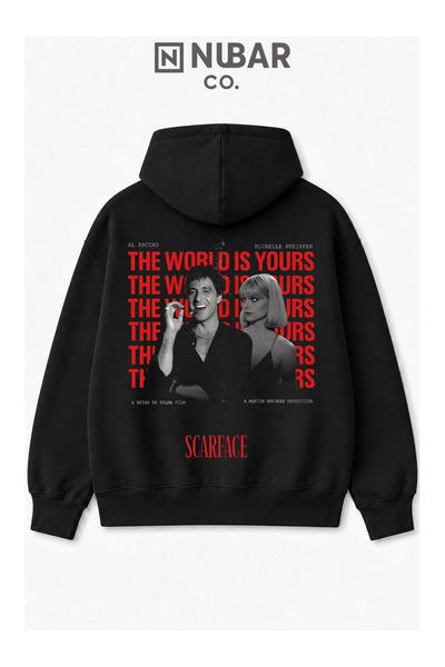 PANDORICA Φούτερ με κουκούλα Tony Montana Scarface, Unisex, 3-κλωνο, υψηλής π...