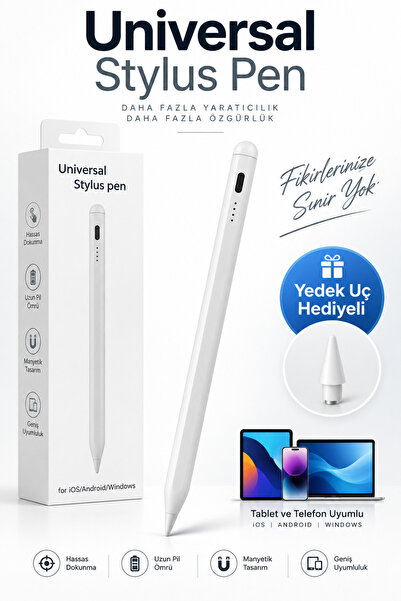 TECHNOMEN Universal Stylus Dokunmatik Kalem Tablet Telefon Bilgisayar Uyumlu ...