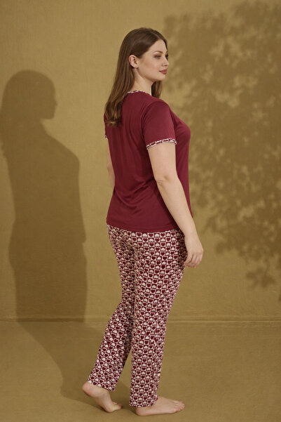 SEAMLIFE HOMEWEAR İpeksi Dokulu Battal Pijama Takımı