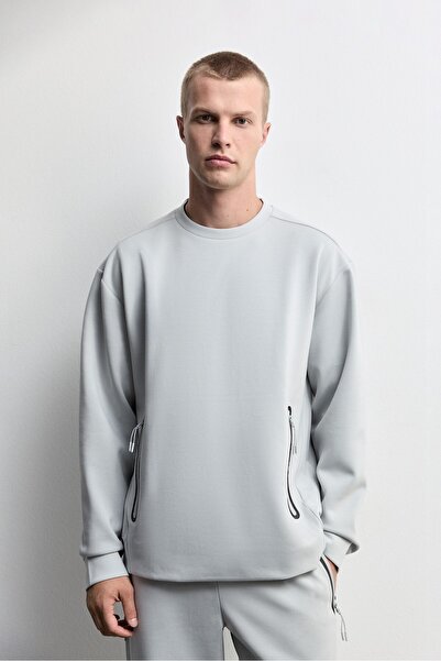 LEFTIES İnterlok cepli sweatshirt