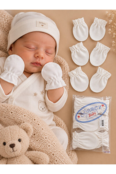 YENİDOĞAN PAMUKLU PENYE 6'LI ÇİFT SET PAKET UNİSEX BEBEK ELDİVENİ