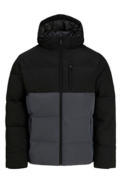 Jack & Jones معطف رجالي منفوخ بغطاء رأس وسحاب إغلاق - بيكس