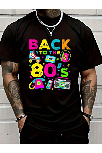 one button Back The 80's Baskılı Renkli Retro Paten Radyo Telefon Tasarımlı 8...