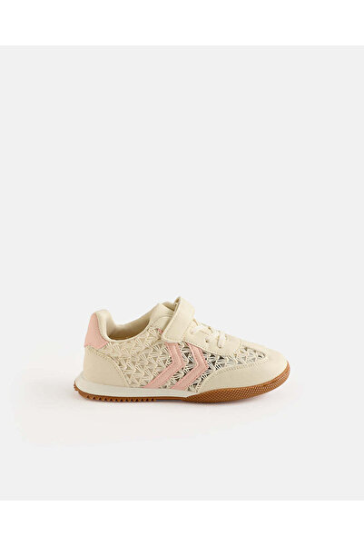 REDTAG Girls Ivory And Pink Pearl Sneakers