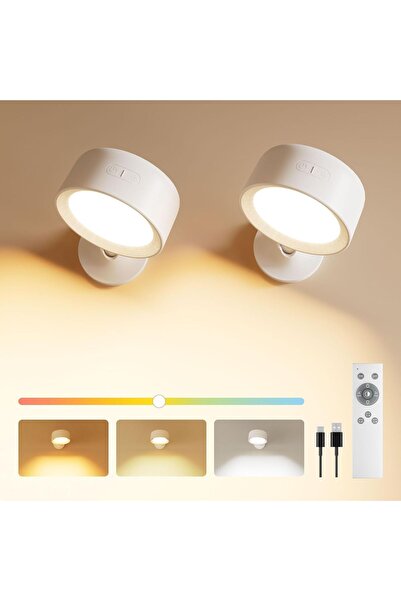 Dotail Set of 2 FULEN LED Wall Sconces, 8000 mAh Battery, 18 RGB Colors, 3000...