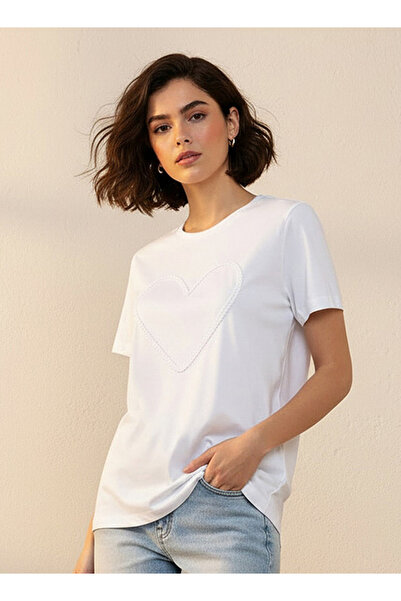 FAV Youth Cotton T-shirt with Heart Applique