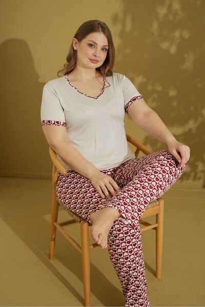 SEAMLIFE HOMEWEAR Silky Textured Battal Pajama Set