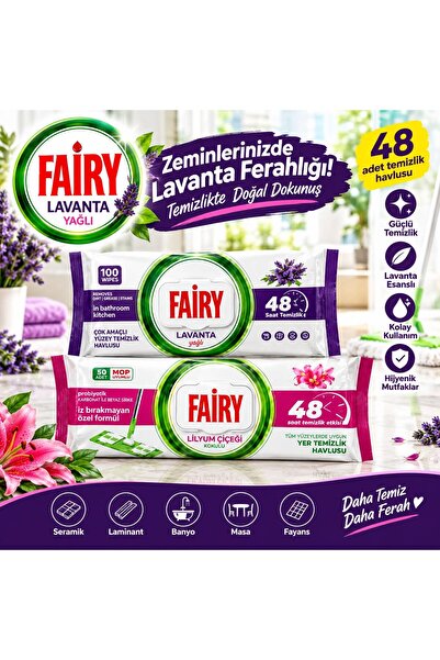 Fairy Fairy Wet Wipes for Cleaning Surfaces and Floors with Lavender and Lily...