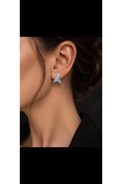 Kresta Silver Premium Çelik Geometrik Küpe