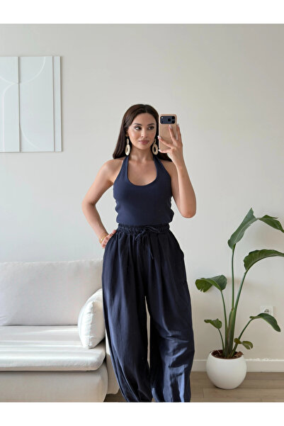 Zoom Butik Halter Yaka Jogger Tulum - LACİVERT
