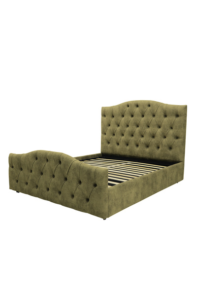 Timflex Pat tapitat Cesare somiera fixa Catifea Verde olive