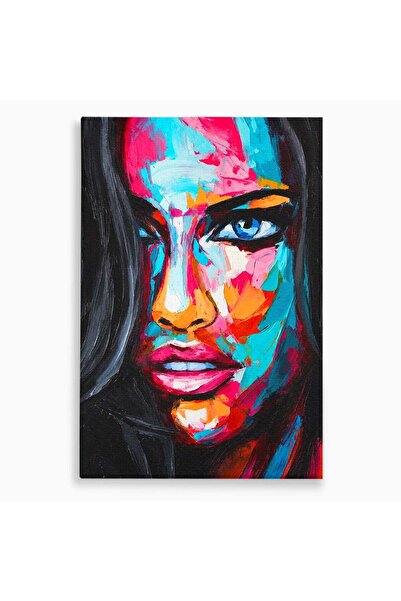 Luxcanva Tablou Canvas Privire Hipnotica 80x120 cm pe Sasiu Lemn Portret Abst...