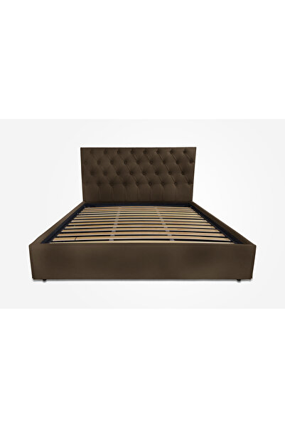 Timflex Pat tapitat cu somiera fixa Imperia 180x190 cm Catifea Maro