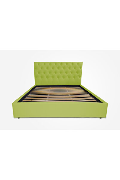 Timflex Pat tapitat cu somiera fixa Imperia Piele ecologica Verde lime