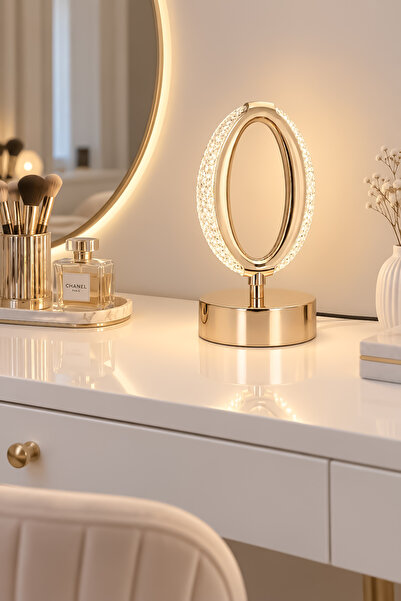 Fer Avize Defne Modern Gold Masa Lambası Enerji Tasarruflu Dekoratif Led Abaj...