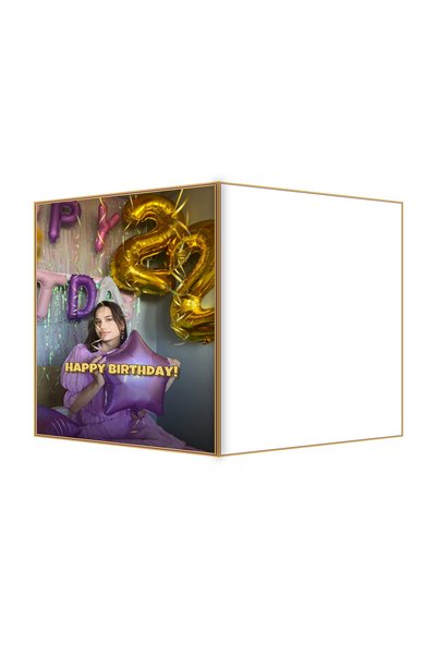 OEM Felicitare Aniversare baloane stea aurie, design elegant, format pliat 13...
