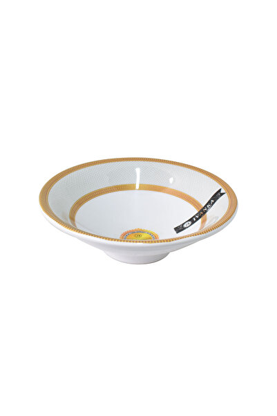 Generic Deep Round Melamine Plate 18 cm Gold Plated Model 1803