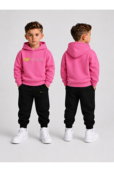 LORVEX Tracksuit Set Hooded Sweatshirt Bottom Top Set Boys 3 Threaded Threade...