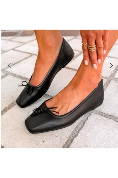 VİNİCCİ AYAKKABI Genuine leather black flats