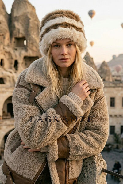LAGRANZE Knitted Natural Fur Women's Hat