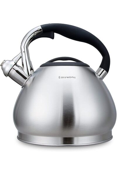Easyworkz Whistling Stovetop Tea Kettle Food Grade Stainless Steel Hot Water ...