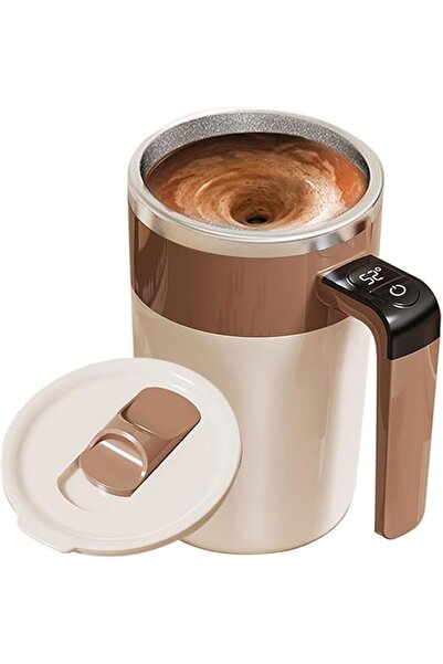 Generic كوب قهوة ذكي من ميزني، سعة 14 أونصة، كوب كهربائي ذاتي التحريك مع شاشة...